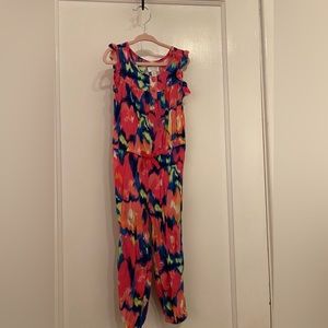 Children’s place toddler girl pant multicolored pant romper w snaps size 3t
